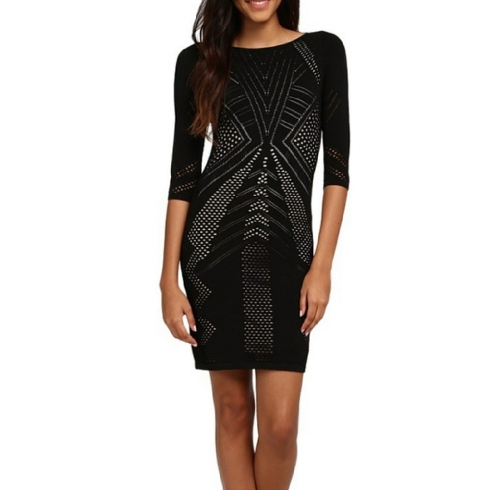 NWT Calvin Klein Laser Cut Contrast Dress